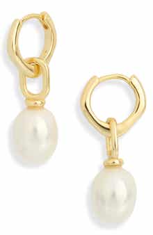 ARGENTO VIVO Single Pearl Huggie Hoop Earrings
