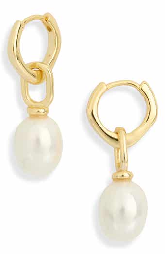 ARGENTO VIVO Single Pearl Huggie Hoop Earrings