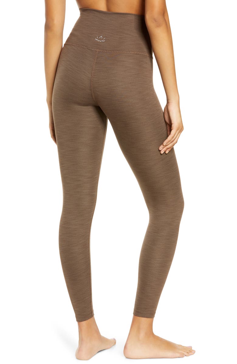 Beyond Yoga Heather High Waist Rib Leggings, Alternate, color, 