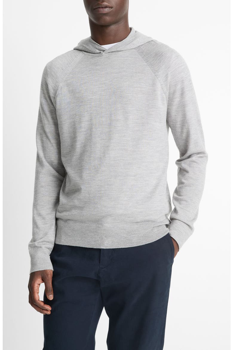 Wool & Cashmere Hooded Sweater, Main, color, HEATHER GREY