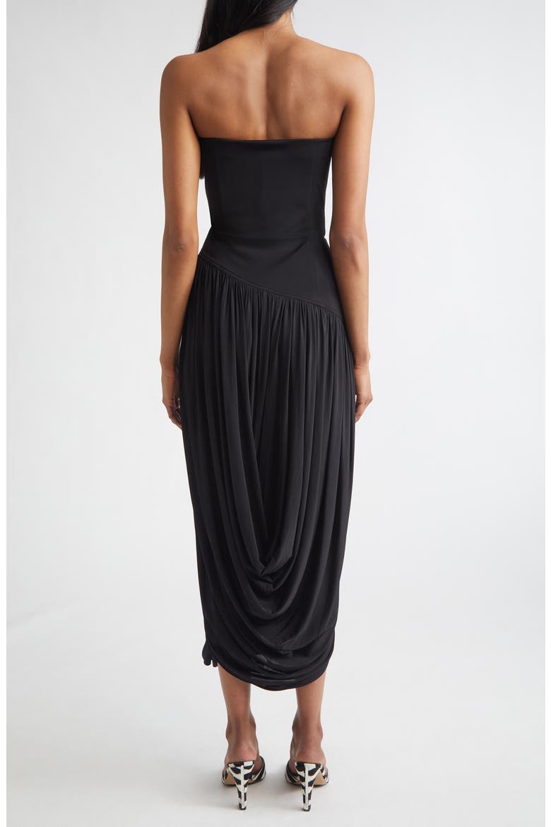 Bustier Jersey Gown, Alternate, color, NERO