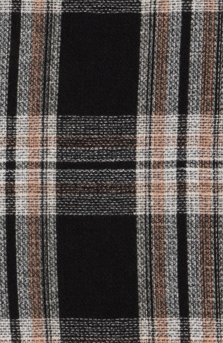 Vince Camuto Classic Plaid Triangle Scarf, Alternate, color, Black Neutral