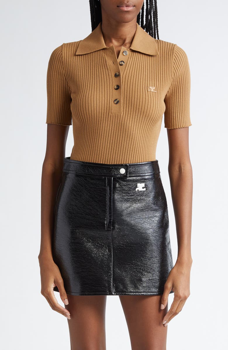 Courrèges Iconic Rib Polo, Main, color, 