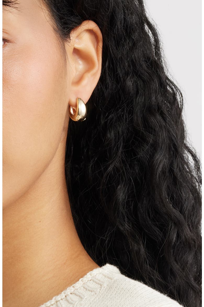 Set of 3 Puffy Huggie Earrings, Alternate, color, GOLD