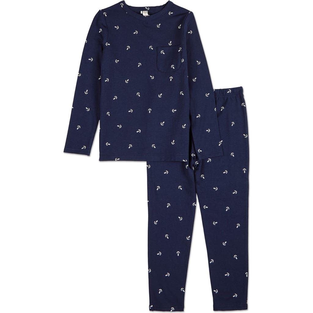Minimoi 2 Piece Seas The Day Pull-on Pajama Set In Blue