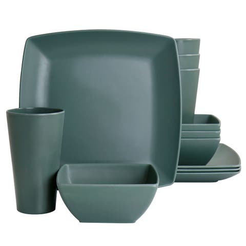 Grayson Melamine 12 Piece Square Dinnerware Set