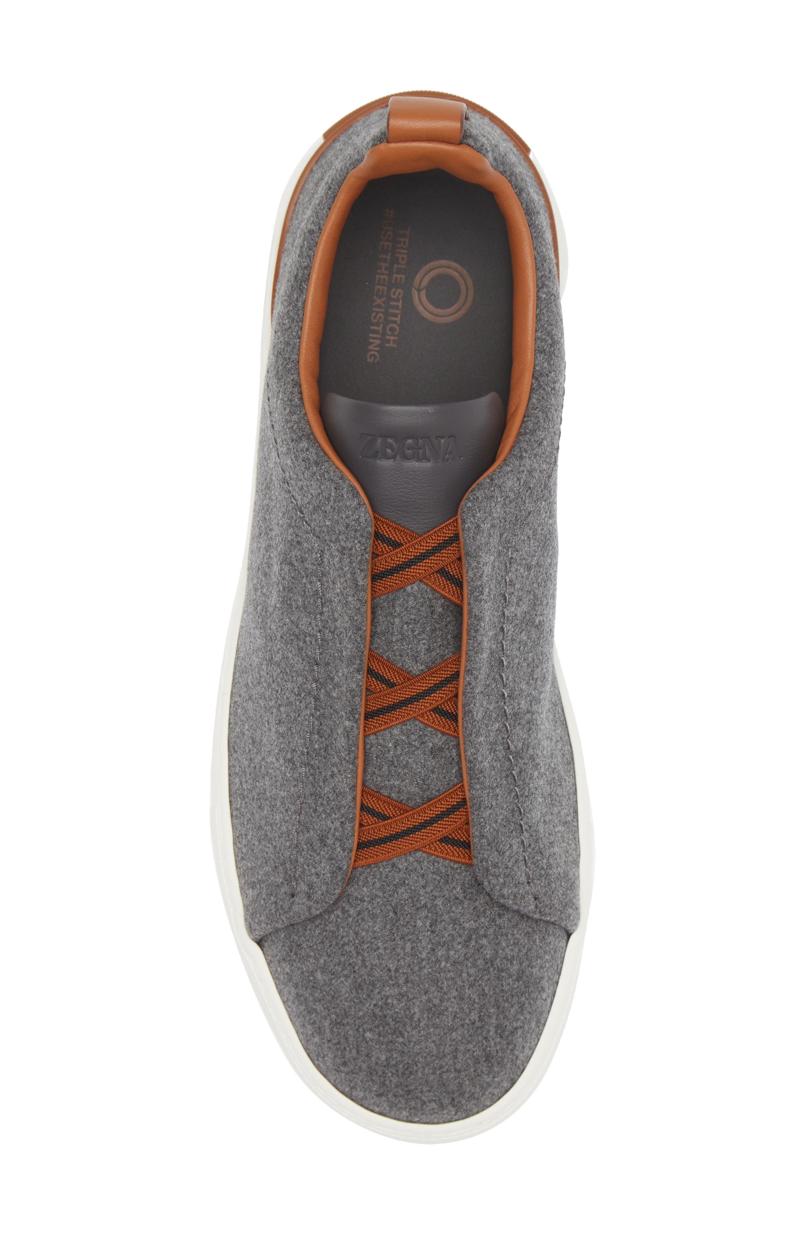 ZEGNA Triple Stitch Wool Blend Slip-On Sneaker, Alternate, color, 