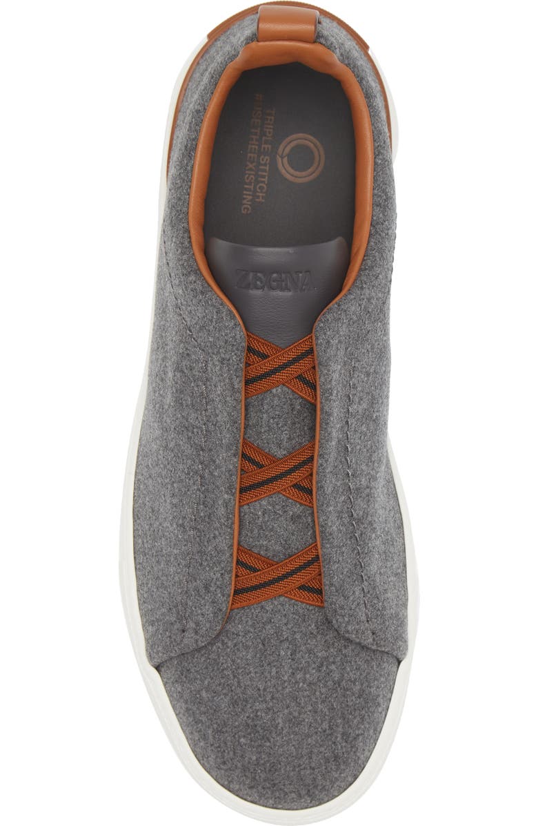 ZEGNA Triple Stitch Wool Blend Slip-On Sneaker, Alternate, color,