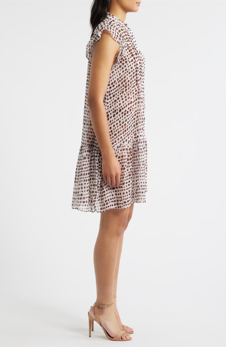 Julia Jordan Print Pleated Frill Dress, Alternate, color, Cream Multi