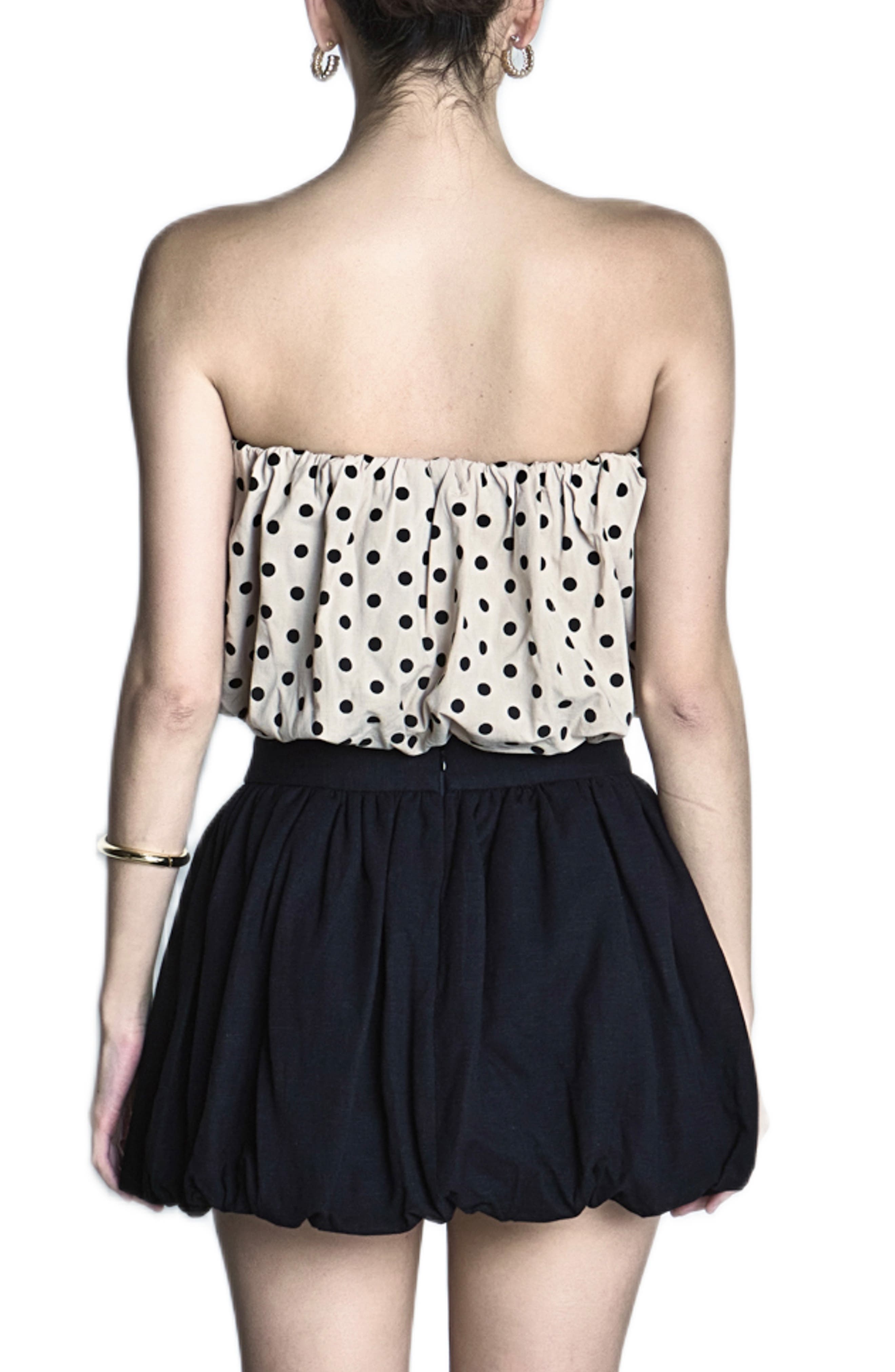 Polka Dot Strapless Bubble Top - image 2