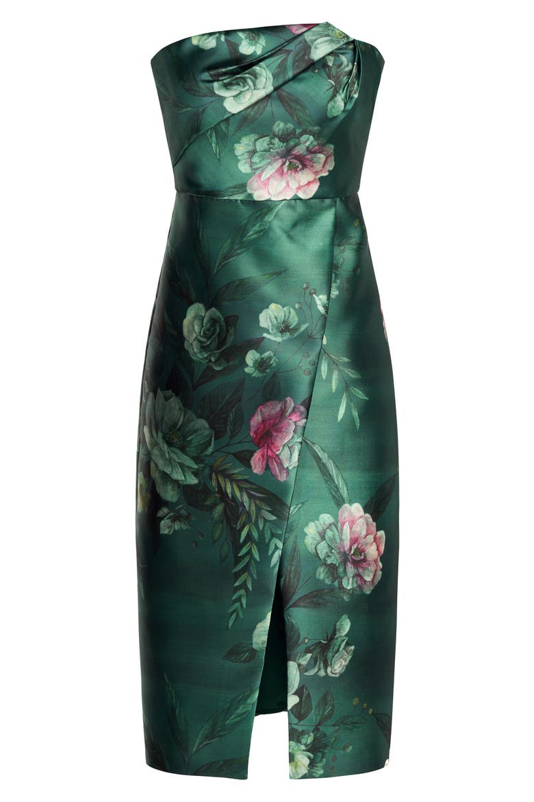 Adeline Strapless Midi Dress, Alternate, color, LIGHT EMERALD