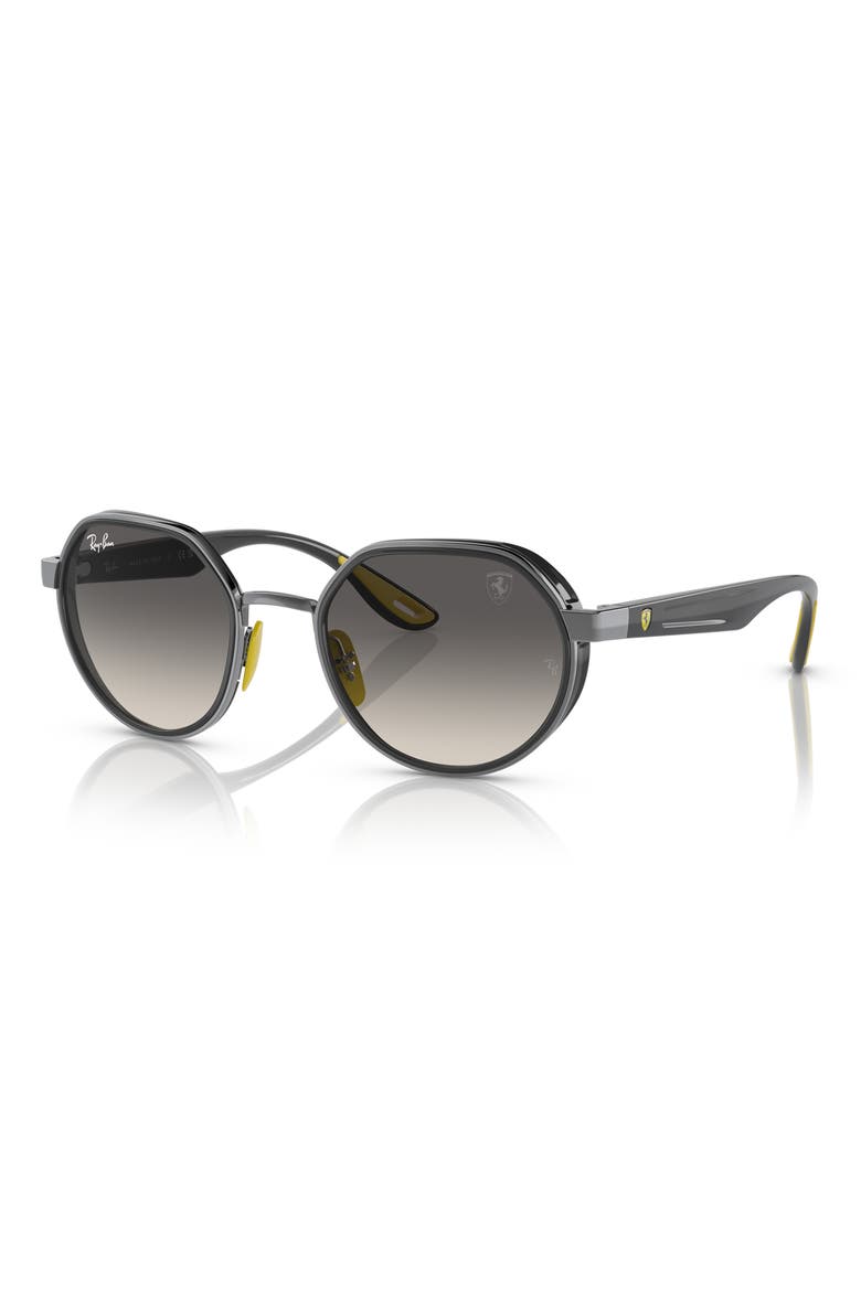51mm Polarized Gradient Irregular Sunglasses, Alternate, color, GUNMETAL / GREY GRADIENT
