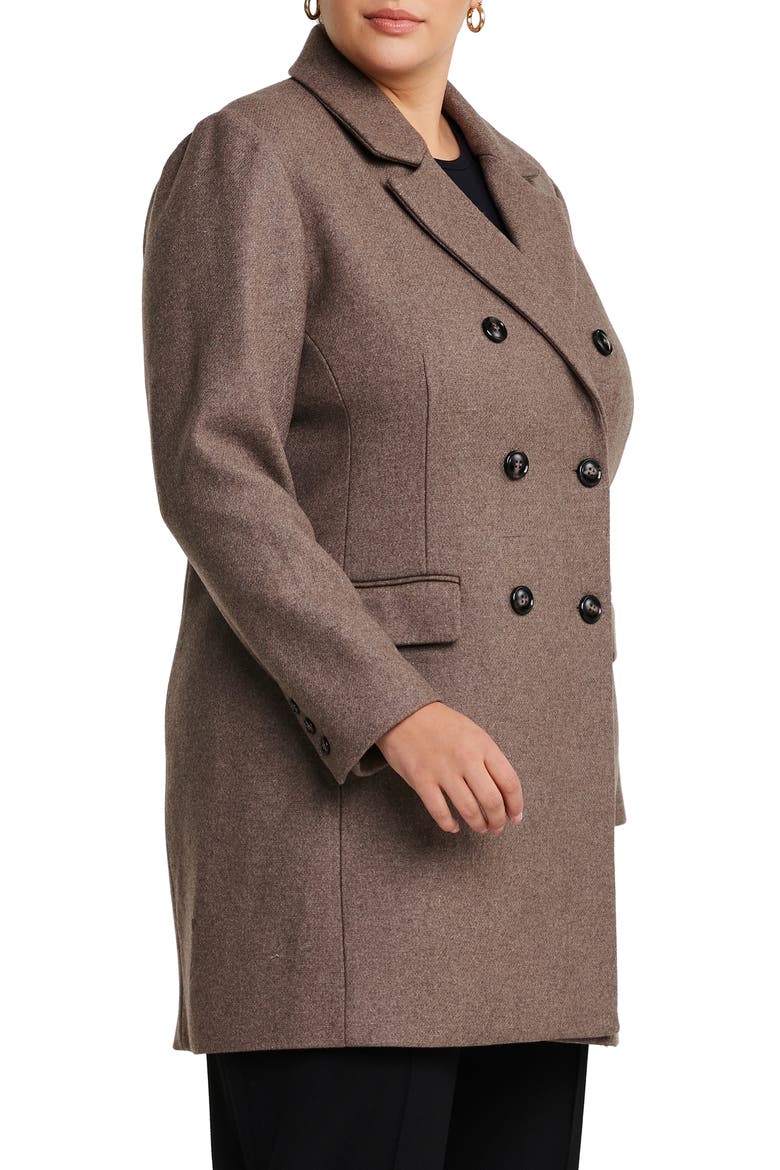 Redford Double Breasted Coat, Alternate, color, MOCHA