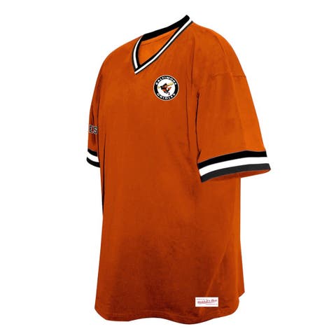 Men's Mitchell & Ness Orange Baltimore Orioles Big & Tall V-Neck T-Shirt