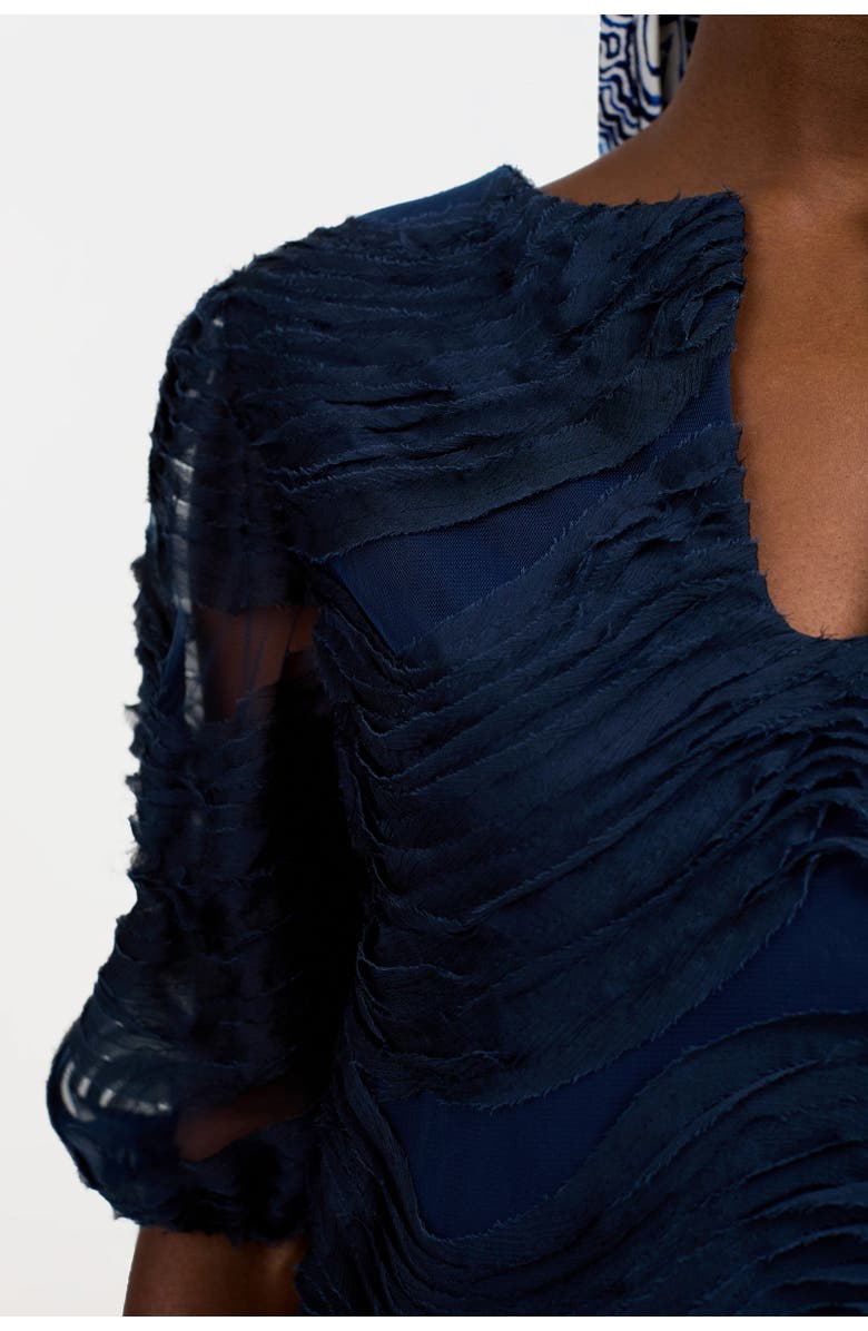 Trina Turk Torchino Organza Mini Dress - Ink, Alternate, color, Ink