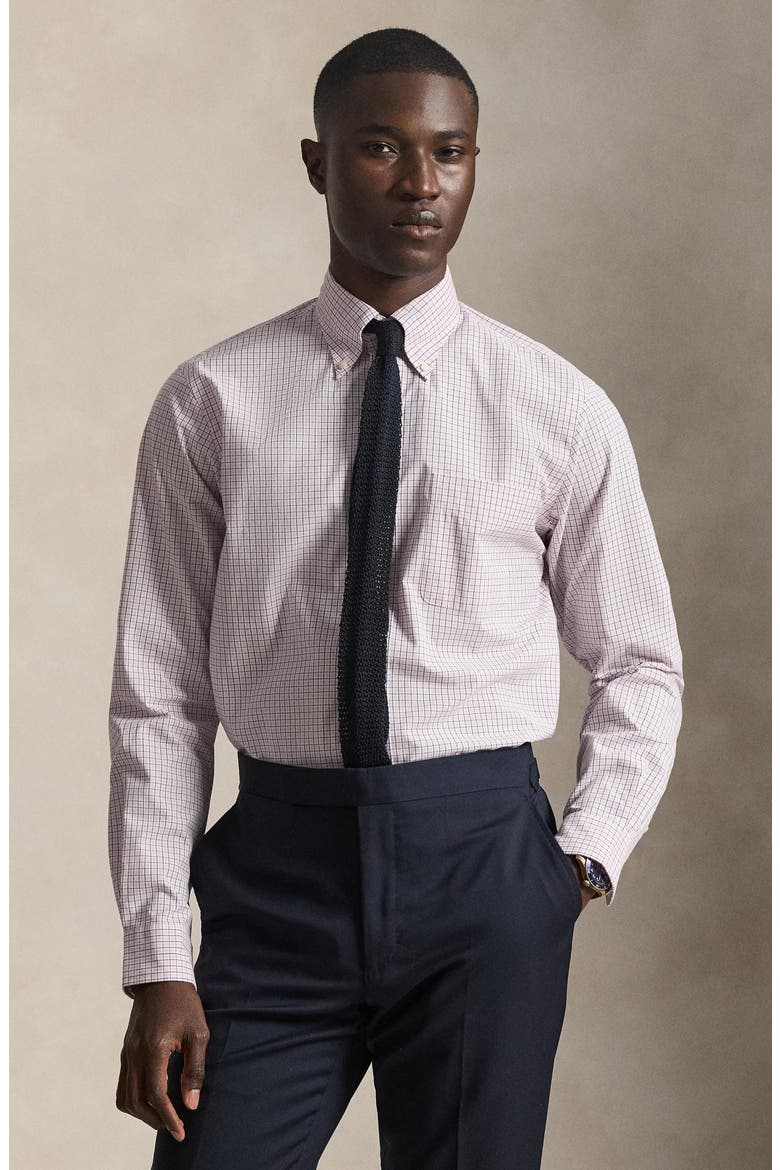 Classic Fit Check Cotton Poplin Button-Down Shirt, Alternate, color, PINK BLUE MULTI