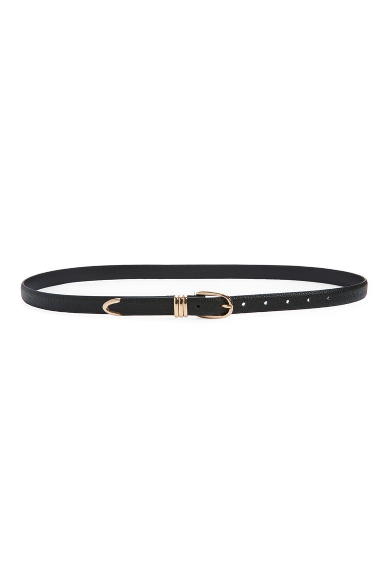 Janae Leather Belt, Main, color, BLACK- GOLD