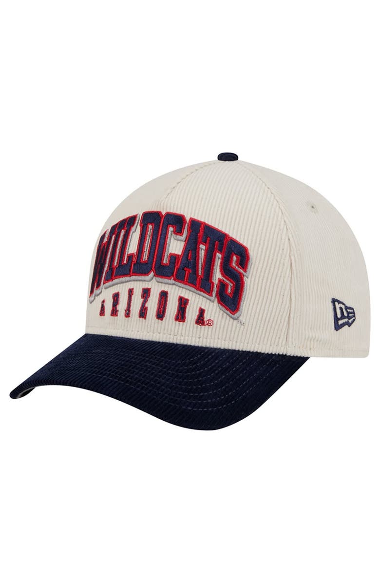New Era Men's New Era Navy/Cream Arizona Wildcats Arch Two-Tone Corduroy 9FORTY A-Frame Adjustable Hat, Main, color, Navy
