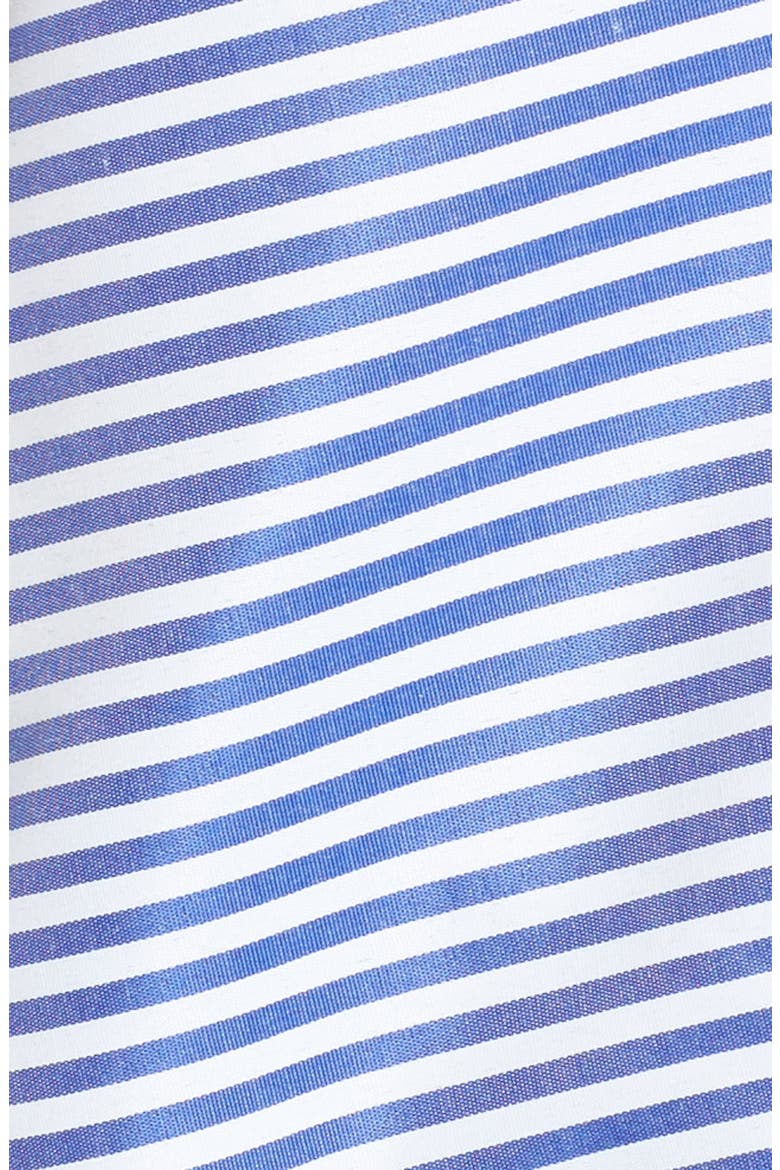 Asymmetrical Open Shoulder Ruffle Top (Nordstrom Exclusive), Alternate, color, BLUE/ WHITE STRIPE