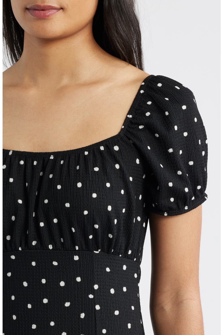 Ruched Midi Dress, Alternate, color, BLACK