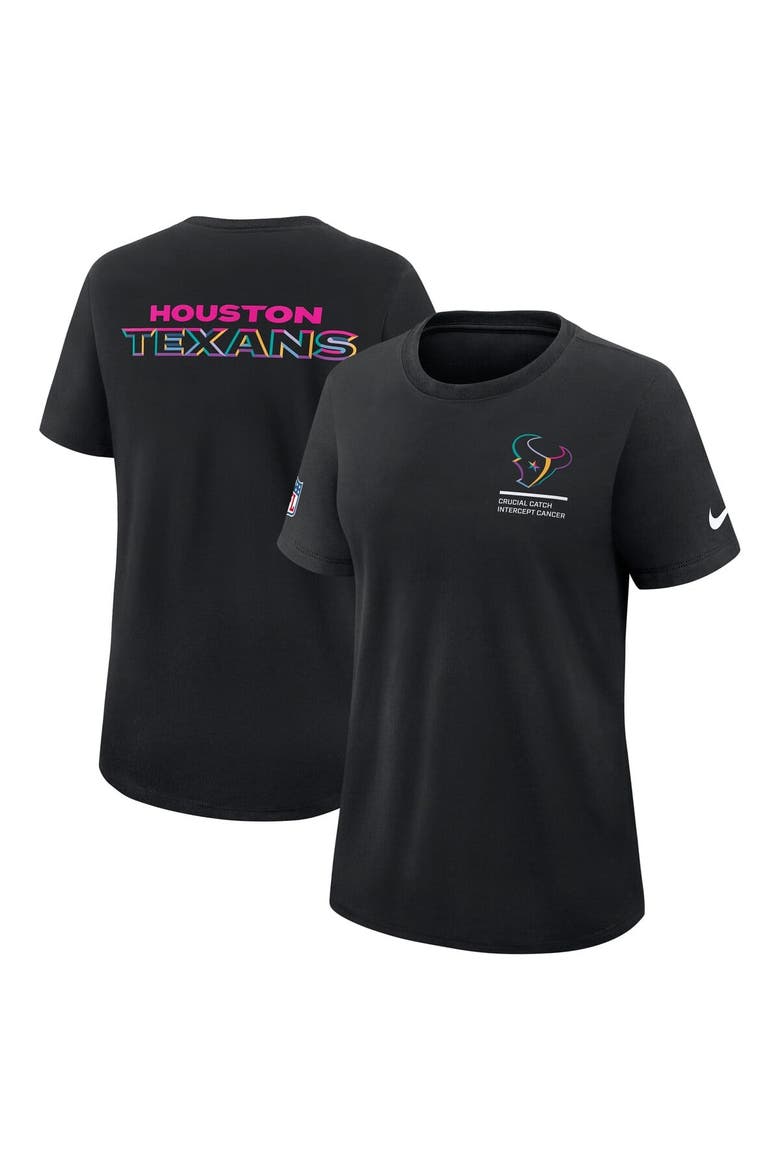 Women's Nike Black Houston Texans 2025 NFL Crucial Catch Tri-Blend Dri-FIT T-Shirt, Alternate, color, Black