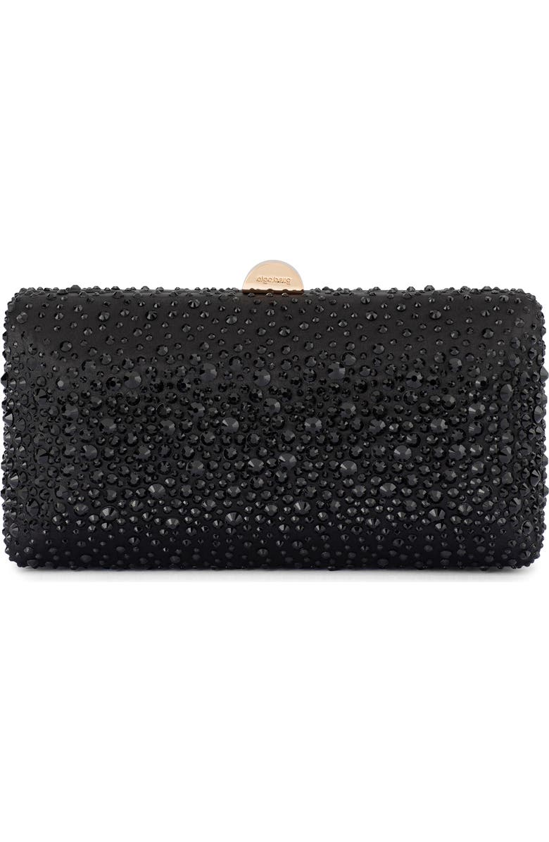 Olga Berg Kira Hotfix Frame Clutch, Main, color, Black