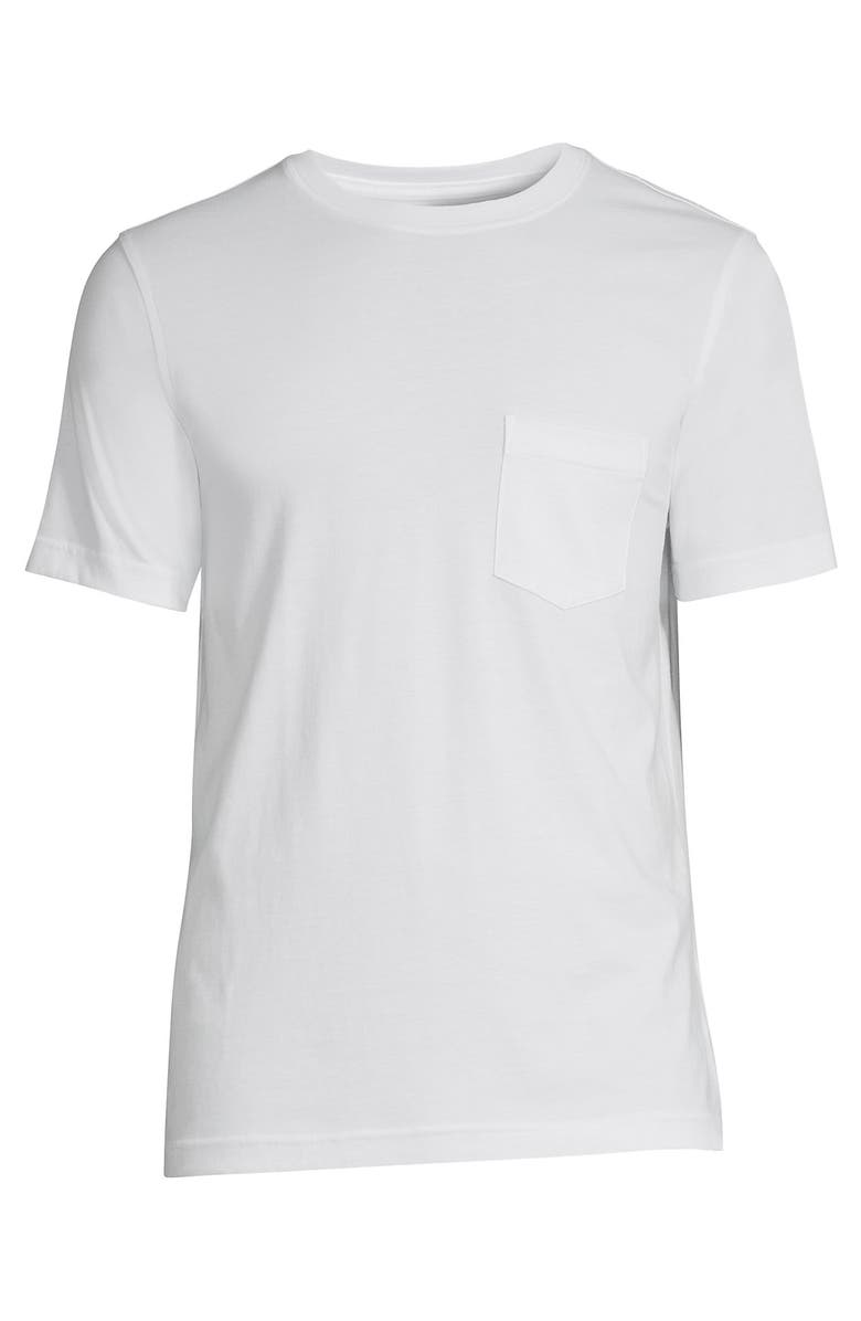 Lands' End Short Sleeve Cotton Supima Tee With Pocket, Alternate, color, White