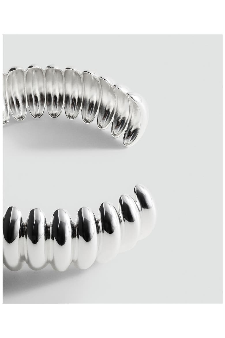 x Kaia Gerber Ridge Embossed Choker Necklace, Alternate, color, SILVER