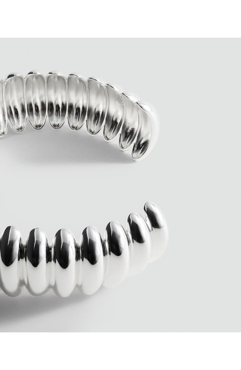 MANGO x Kaia Gerber Ridge Embossed Choker Necklace, Alternate, color, Silver