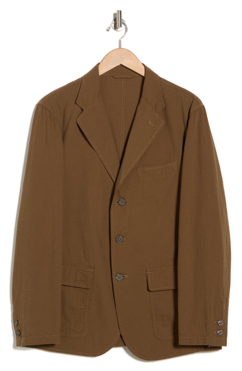 BUCK MASON Cotton Seersucker Blazer, Main, color, Walnut