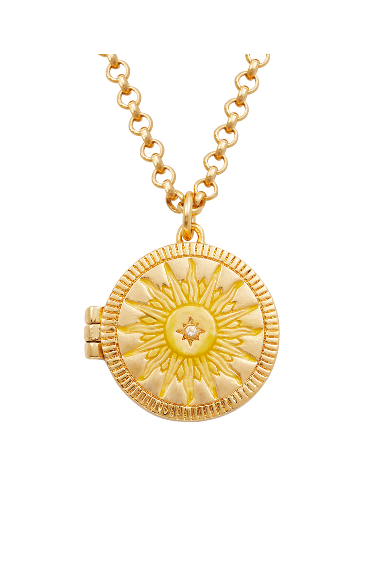 Fable England Sun Locket Necklace, Alternate, color, Gold
