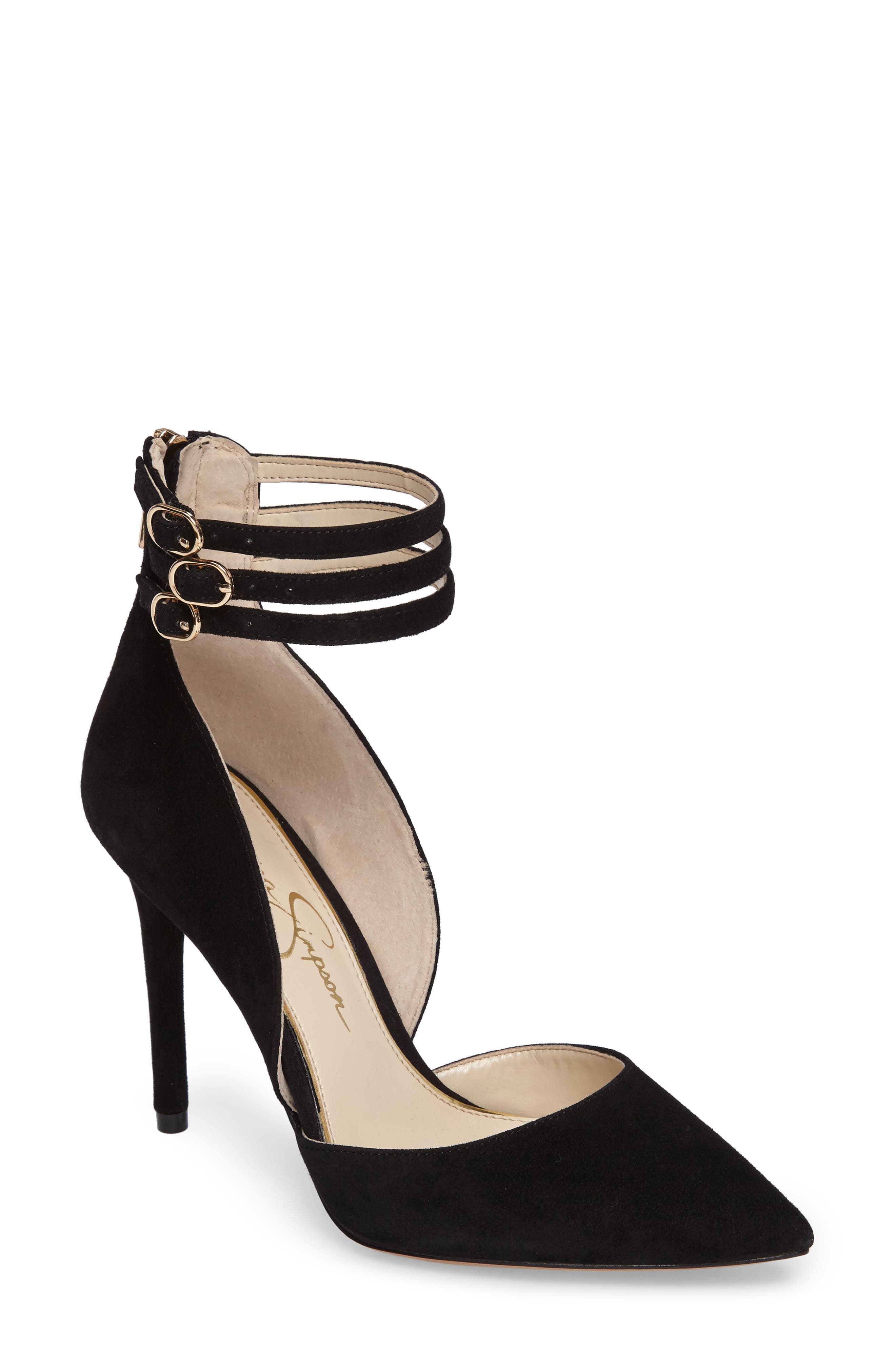 Linnee Ankle Strap Pump, Main, color, BLACK