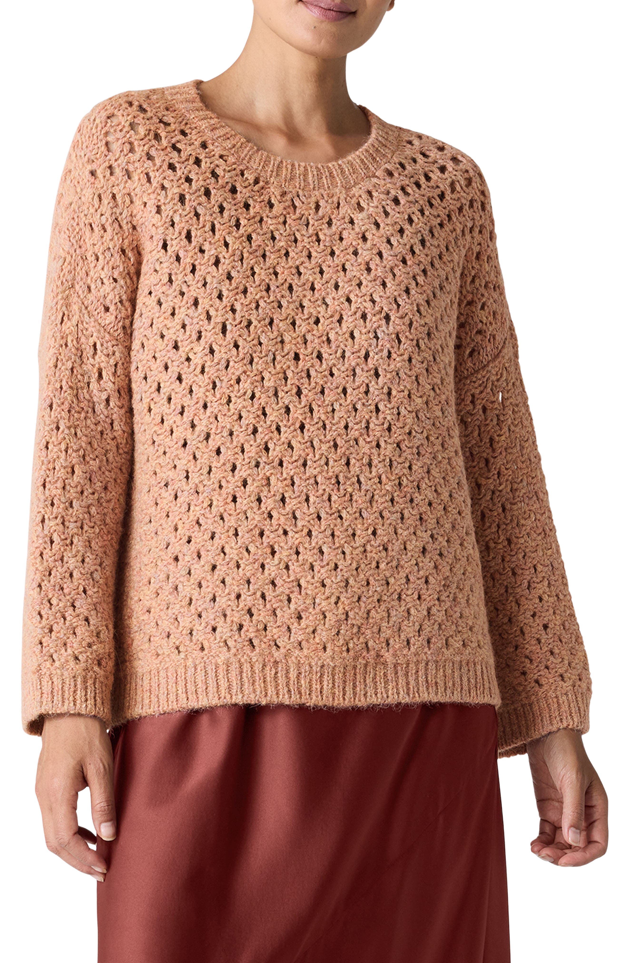 Eileen Fisher Open Stitch Alpaca Crewneck Sweater