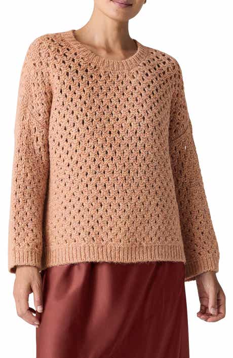 Eileen Fisher Open Stitch Alpaca Crewneck Sweater