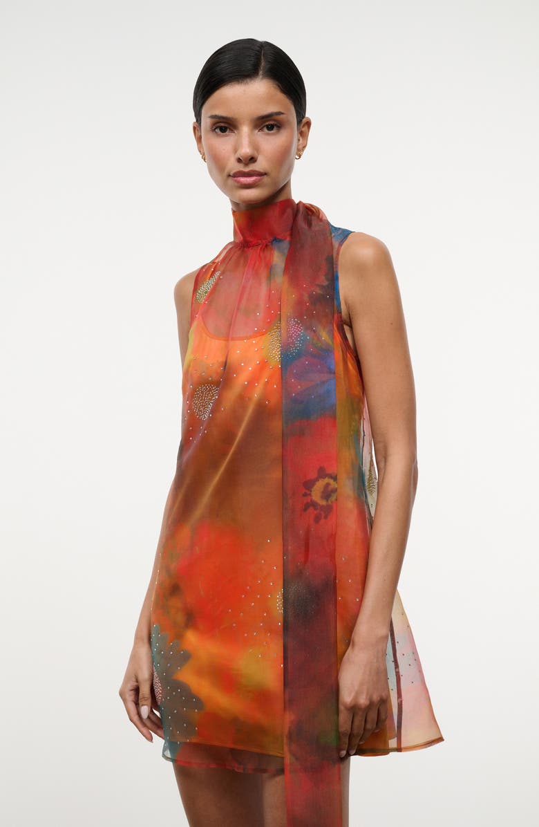 STAUD Albee Bead Detail Minidress, Alternate, color, Superbloom