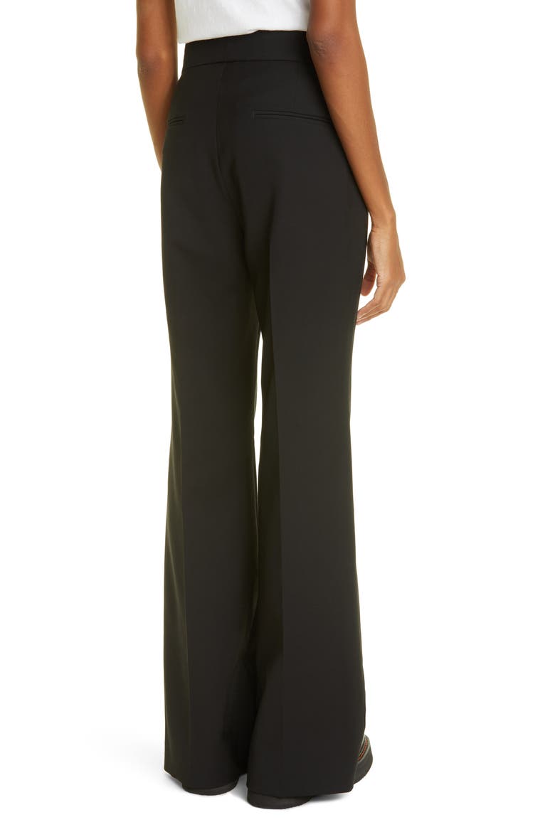 High Waist Flare Leg Wool Pants, Alternate, color, BLACK