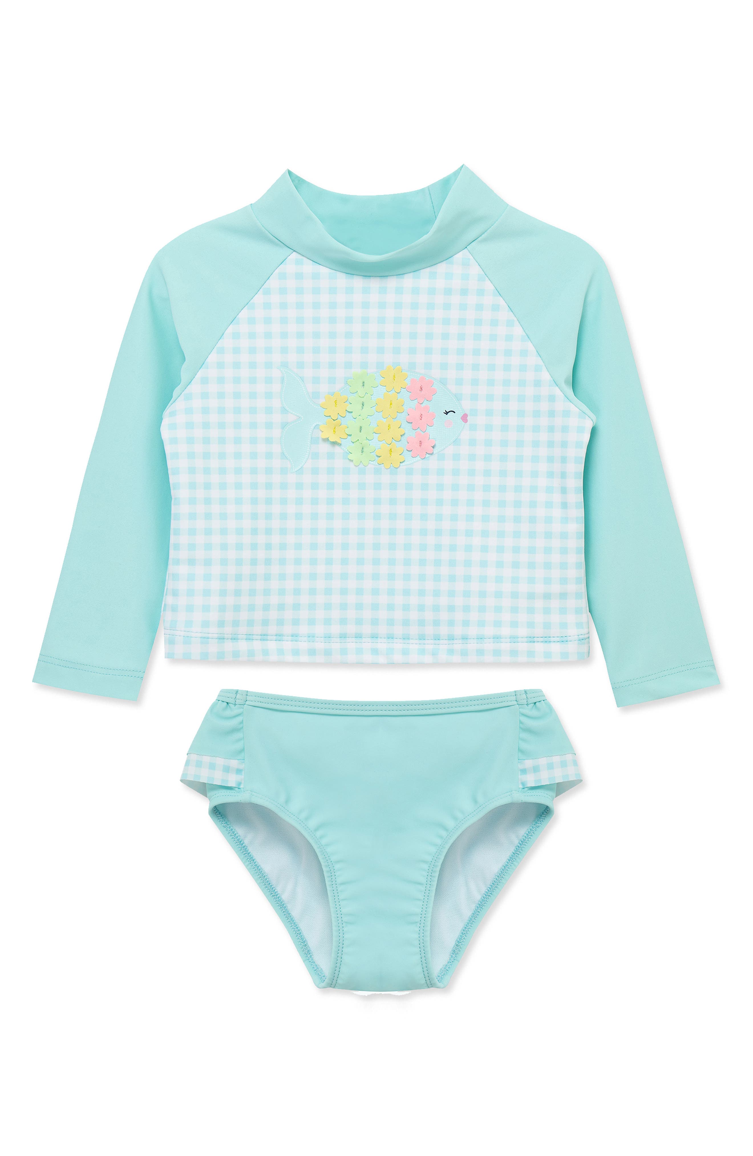 Little Me Fish UPF 50+ Rashguard Top & Bottoms Set