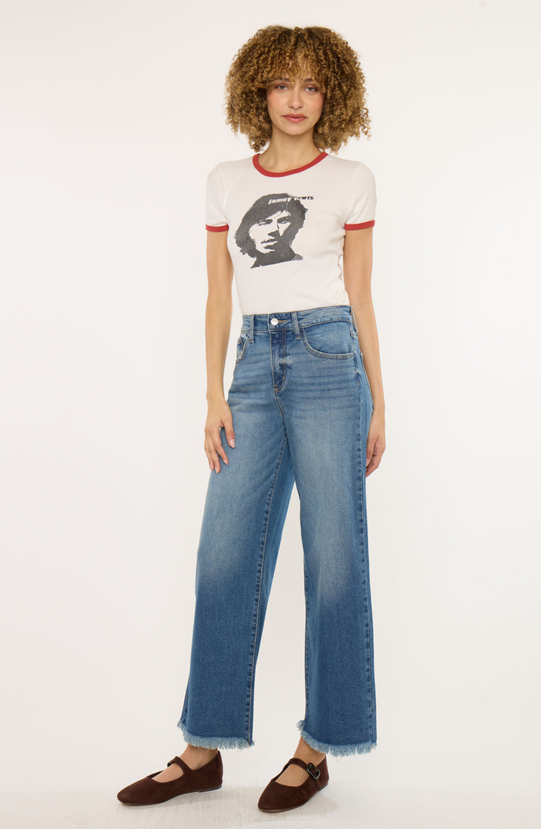 KanCan Aruli Essentials High Rise Cropped Wide Leg Jeans, Alternate, color, Medium Wash