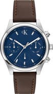 Calvin Klein Modern Vintage Leather Strap Watch, 38mm