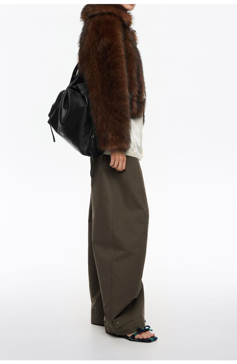 Bimba y Lola Leather Crossbody Bag, Alternate, color, Black