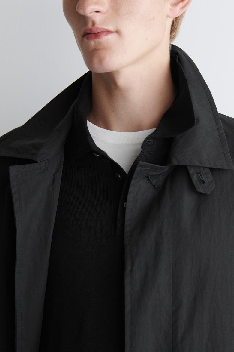 Slim Merino Wool Polo Shirt, Alternate, color, BLACK