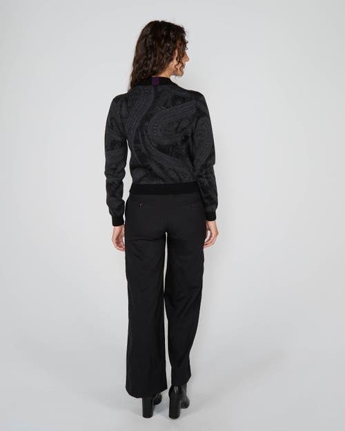 Lords Of Harlech Susan Zip-up Jacquard Sweater In Black
