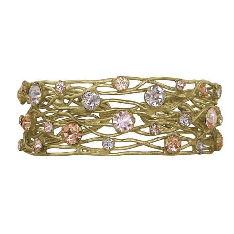 Cages Openwork Crystal Bangle Bracelet