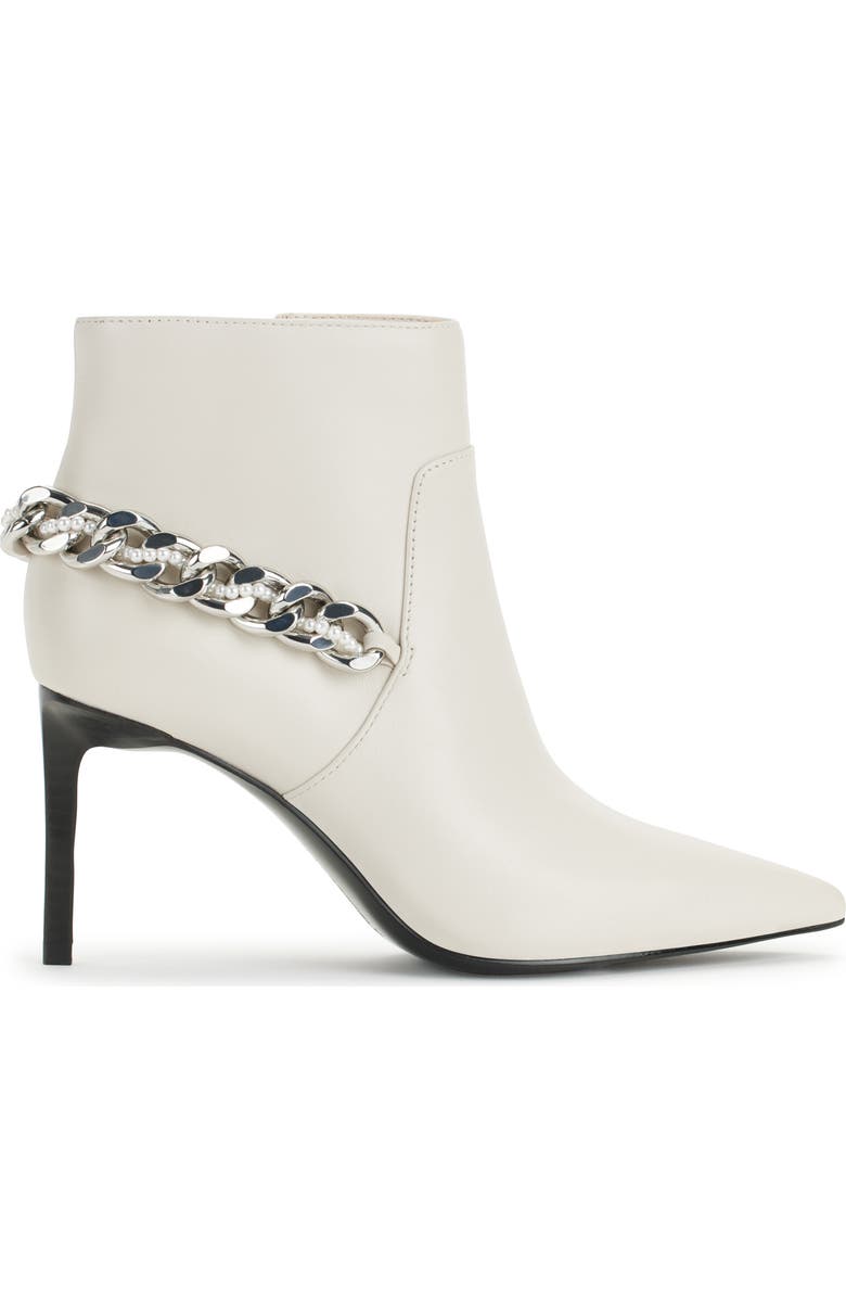 KARL LAGERFELD PARIS Samra Chain Ankle Bootie, Alternate, color, Soft White
