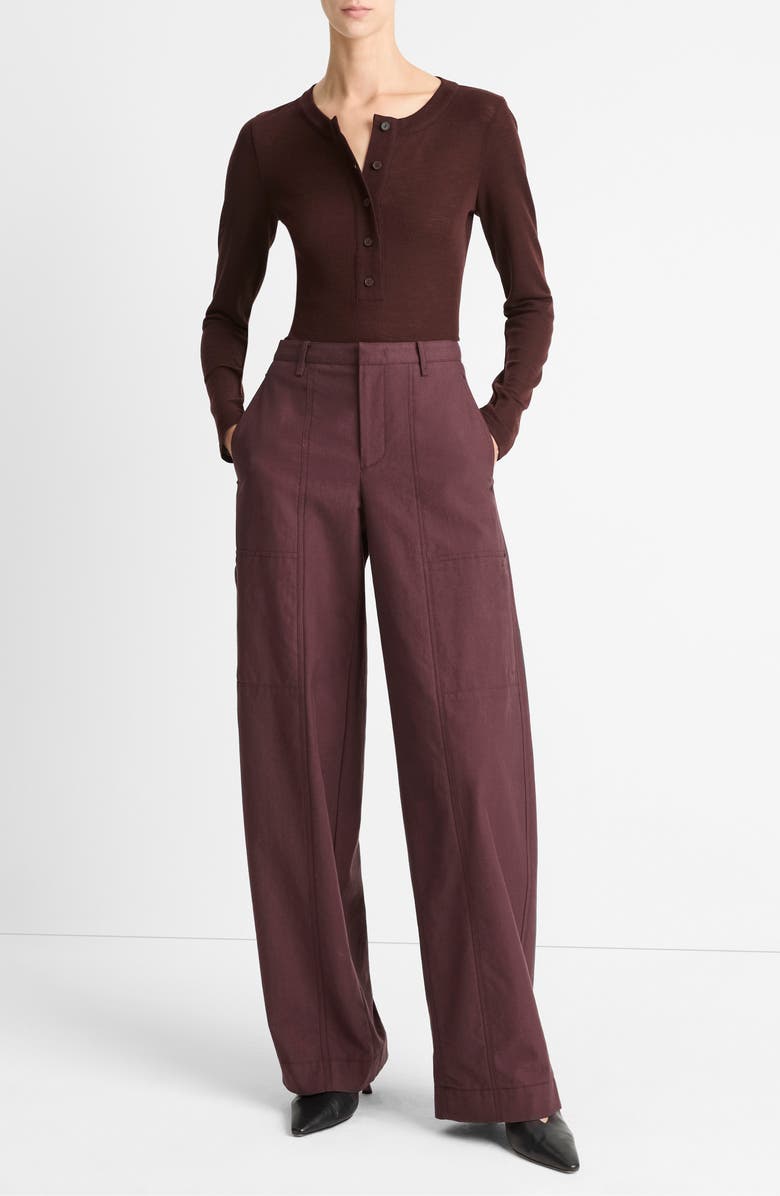 Vince Merino Wool Henley, Alternate, color, Cherry Night