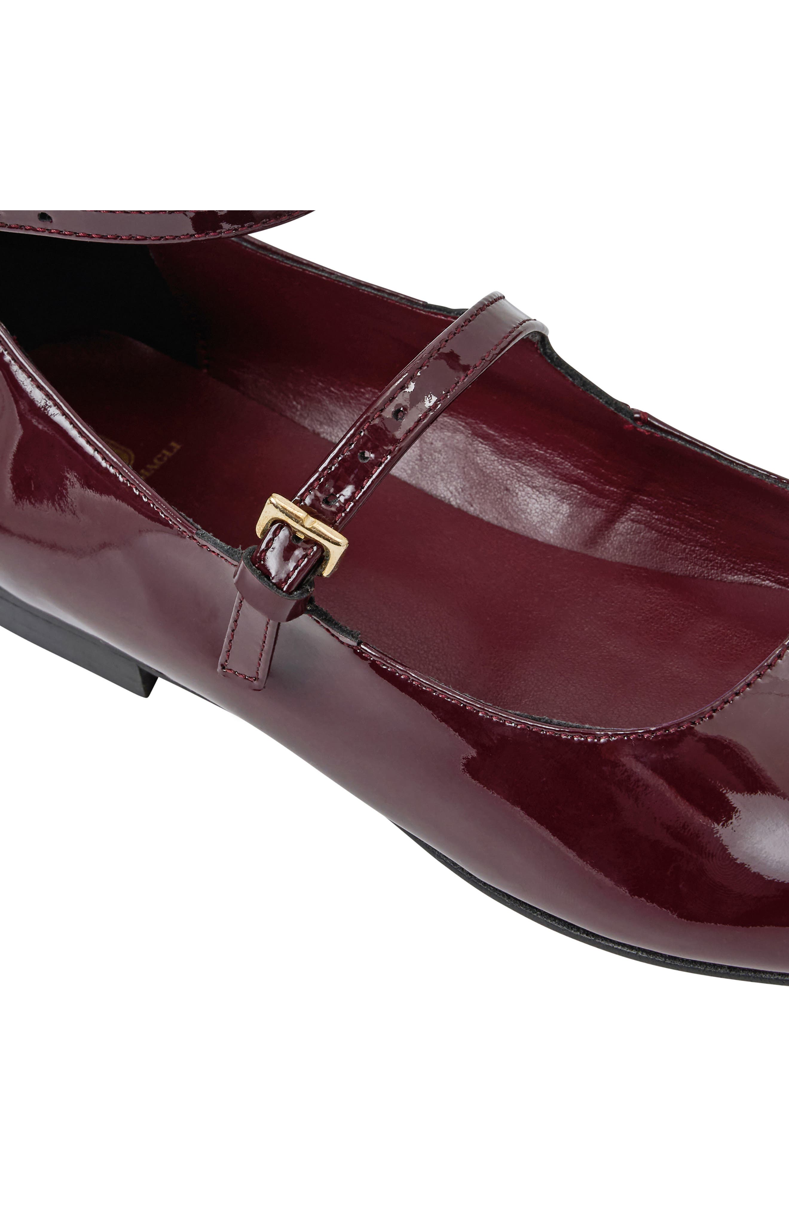 Bruno Magli Melanie Ankle Strap Flat, Alternate, color, Bordeaux Patent