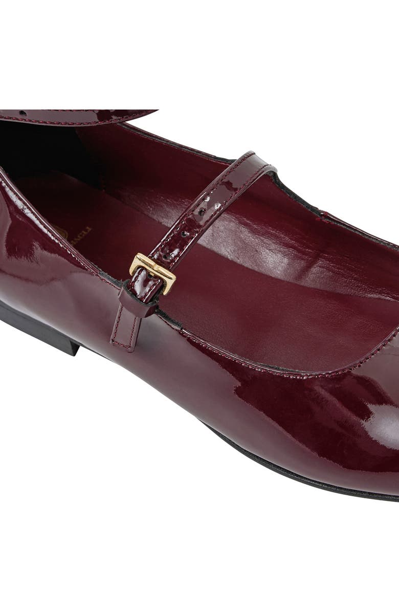 Bruno Magli Melanie Ankle Strap Flat, Alternate, color, Bordeaux Patent