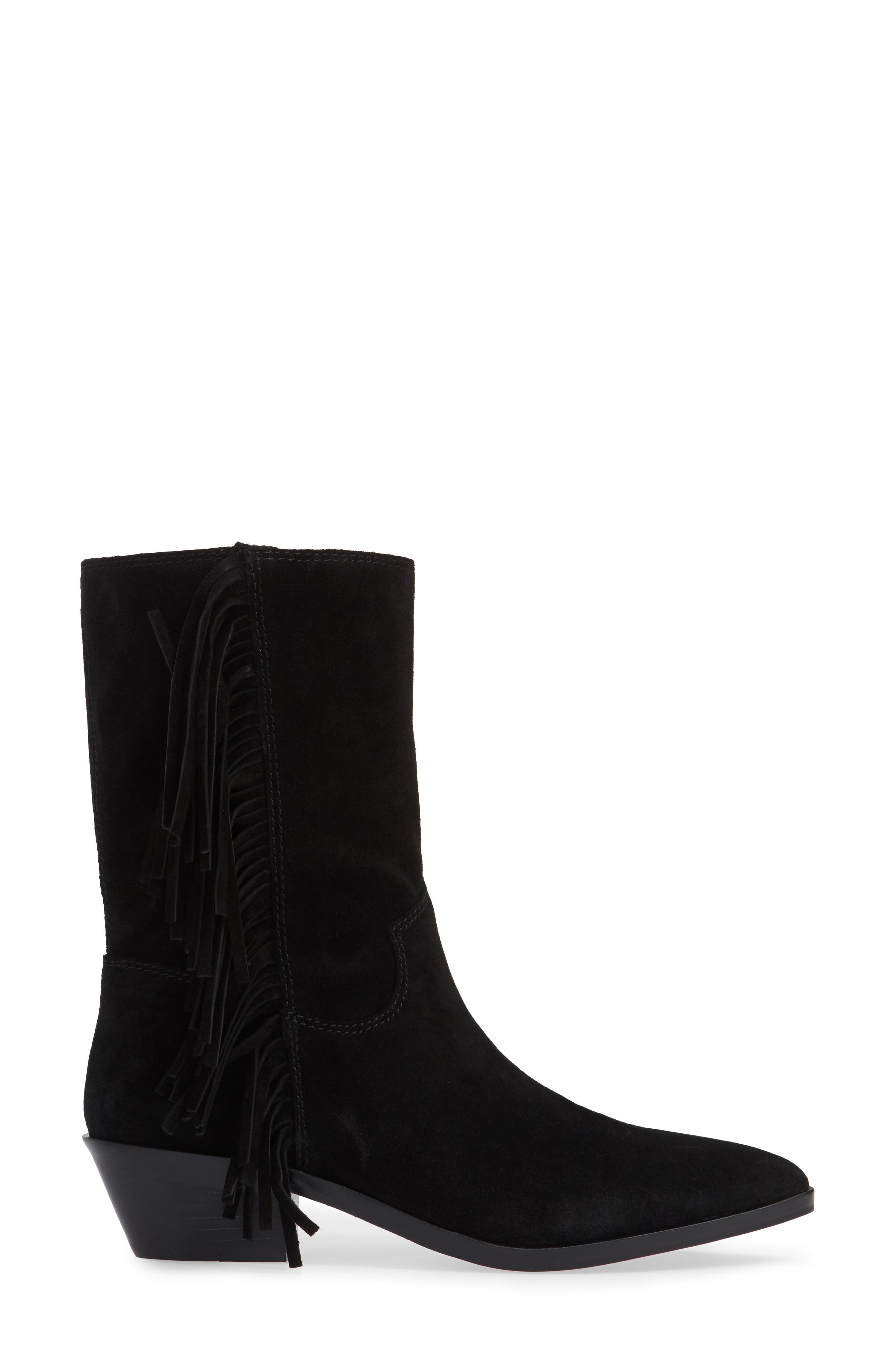 Krissa Fringed Bootie, Alternate, color, BLACK SUEDE