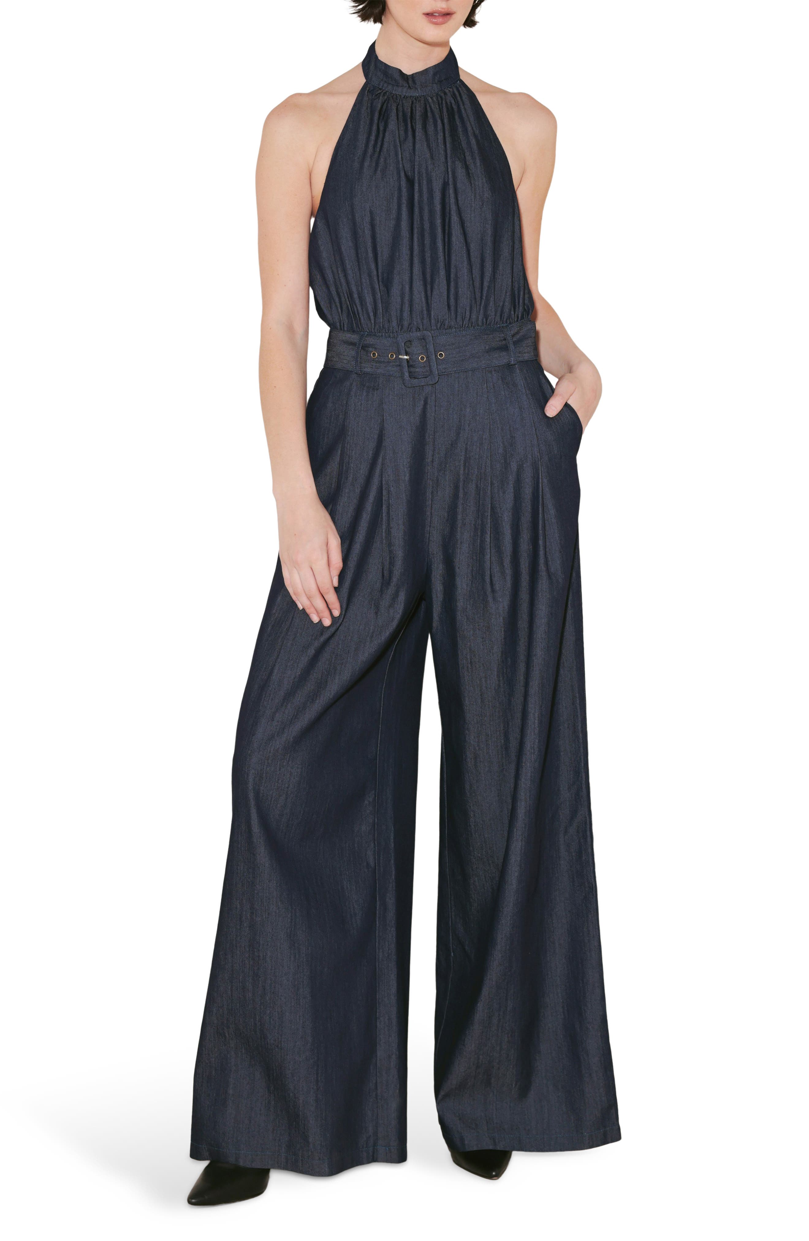 FREEMARKET Halter Neck Denim Jumpsuit