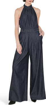 FREEMARKET Halter Neck Denim Jumpsuit